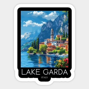 A Pop Art Travel Print of Lake Garda - Italy Sticker